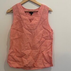 Talbots Linen Salmon Pink Blouse Tank